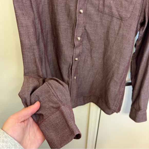 Marine Layer Purple Button-Down Long Sleeve Shirt Men’s Medium – Collared Casual - Picture 3 of 10